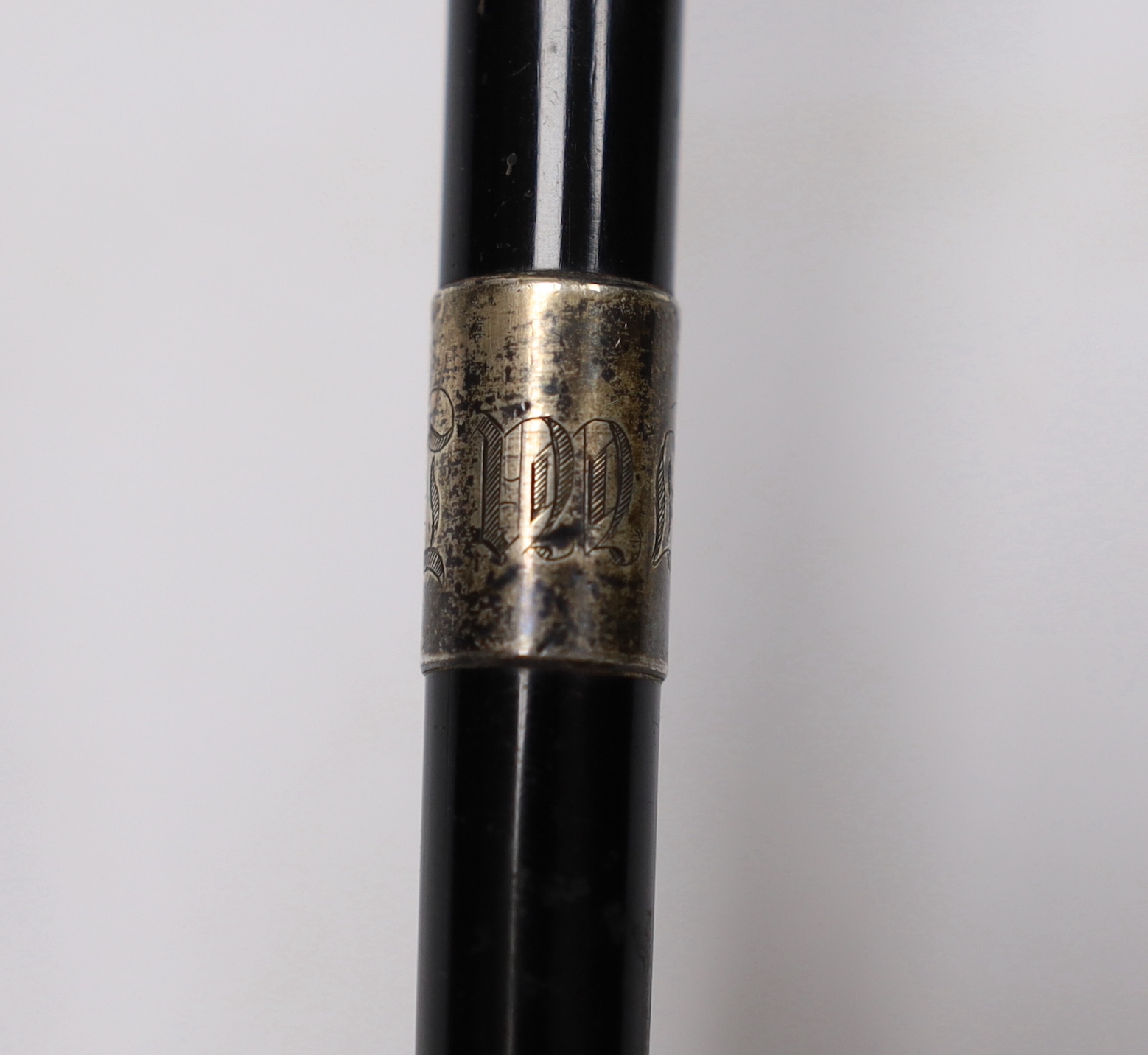 A silver-mounted conductor’s baton, hallmarked Birmingham 1923, 46cm